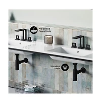 Swiss Madison 72 Double, Freestanding, Open Shelf, Matte Black Metal Frame Bathroom Vanity