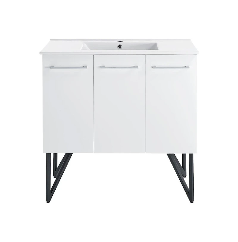 Swiss MadisonAnnecy 36" Freestanding Bathroom Vanity in White with Sink Top