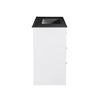 Swiss Madison Virage 36 in. White Bathroom Vanity With Black, 3-Hole Ceramic Sink Top