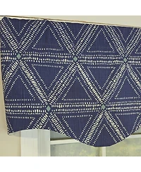 Rlf Home 100% Cotton Zircon Regal With Poly/Cotton Ivory lining Rod Pocket Valance 50" x 16" Navy