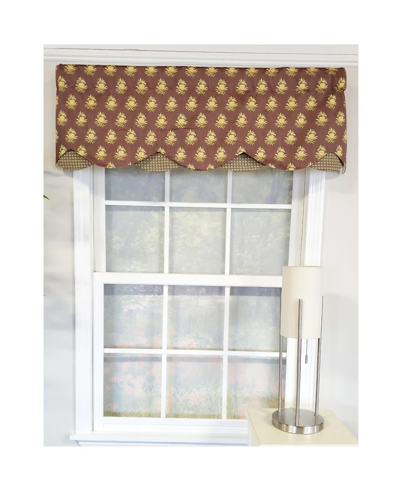 Rlf Home 3" Rod Pocket High Quality Fabric Pineapple Field Petticoat Valance for Windows 50" x 15" Spa