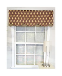 Rlf Home 3" Rod Pocket High Quality Fabric Pineapple Field Petticoat Valance for Windows 50" x 15" Spa