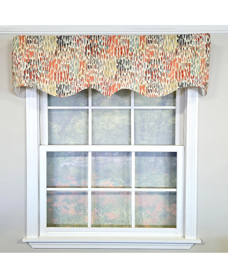 Rlf Home 100% Cotton Dazzle Regal With Poly/Cotton Ivory lining Rod Pocket Valance 50" x 17" Gray