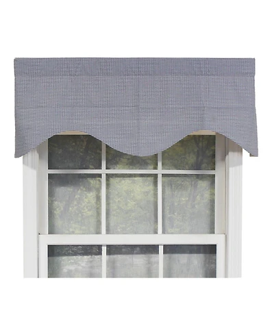 Rlf Home Cornice Stylish Classic Small Check Croswell Window Valance 3" Rod Pocket 50" X 17" Blue