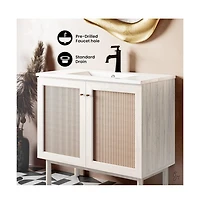 Swiss MadisonClasse 36" Freestanding Bathroom Vanity in White Oak with Sink Top