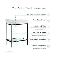 Swiss Madison Pierre 24 Single, Freestanding, Matte Black Metal Frame Bathroom Vanity