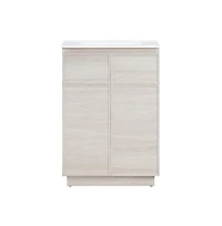 Swiss Madison 24" Freestanding Bathroom Vanity in Oak with 3-Hole Widespread Sink Top