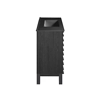 Swiss MadisonCascade 48 in. Black Oak Bathroom Vanity With Black Ceramic Sink Top