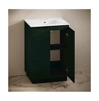 Swiss Madison24" Freestanding Bathroom Vanity in Oak with 3-Hole Centerset Sink Top