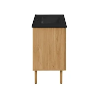 Swiss MadisonBron 36" Freestanding Bathroom Vanity in Golden Oak with Black Sink Top