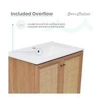 Swiss MadisonClasse 30" Freestanding Bathroom Vanity in Golden Oak with Sink Top