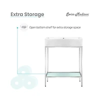Swiss MadisonPierre 24 Single, Freestanding, Open Shelf, Chrome Metal Frame Bathroom Vanity