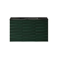 Swiss Madison Cascade 36 " Wall-Mounted Bathroom Vanity in Green Oak with Black Sink Top