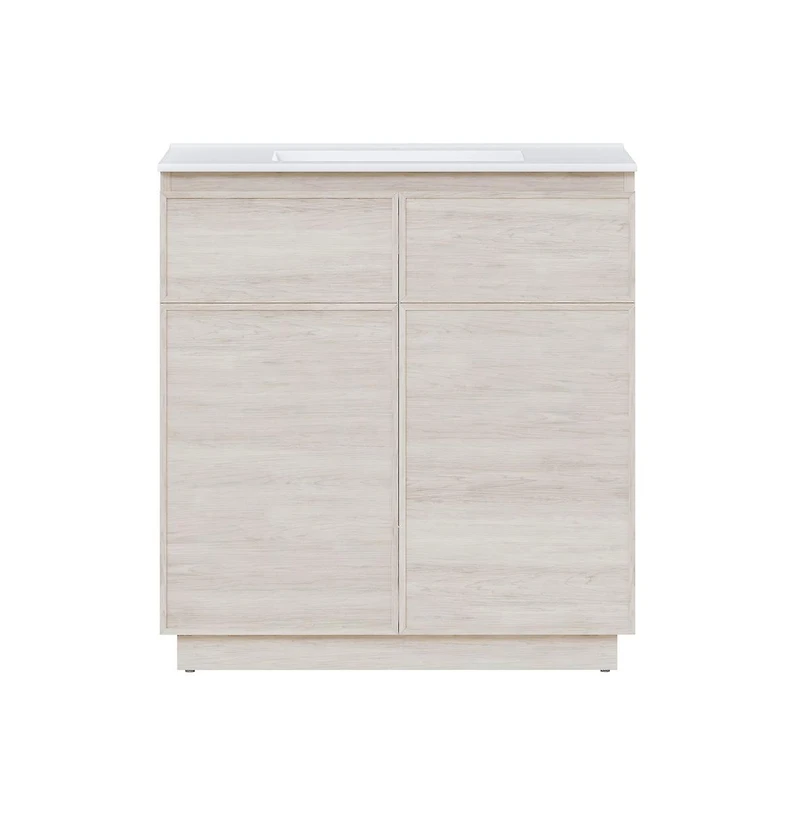 Swiss Madison St. Tropez 36" Freestanding Bathroom Vanity in White Oak with Sink Top