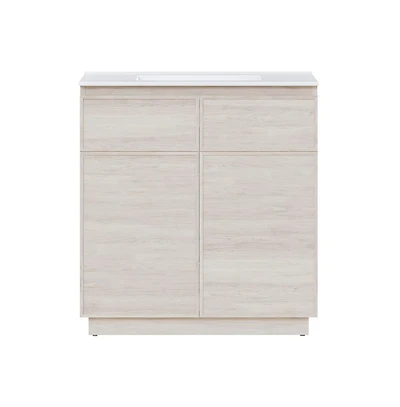Swiss Madison St. Tropez 36" Freestanding Bathroom Vanity in White Oak with Sink Top
