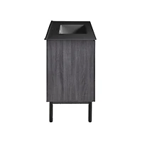 Classe 36" Freestanding Bathroom Vanity in Black Oak with Black Sink Top