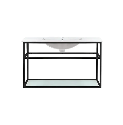 Pierre 36 Single, Metal Frame, Open Shelf, Bathroom Vanity
