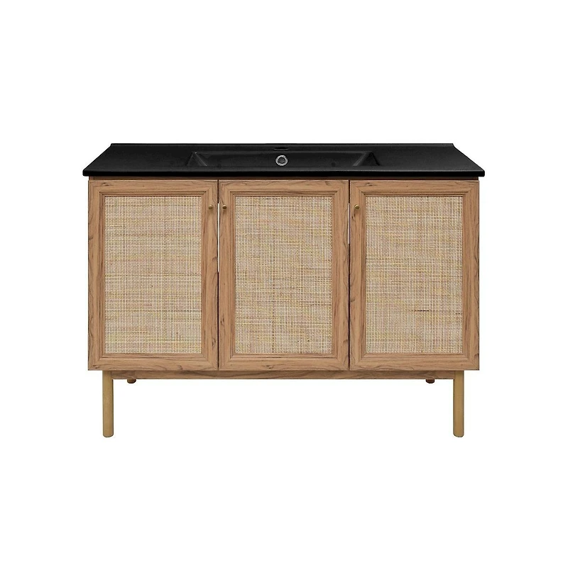 Swiss Madison Classe 48" Freestanding Bathroom Vanity in Golden Oak with Sink Top