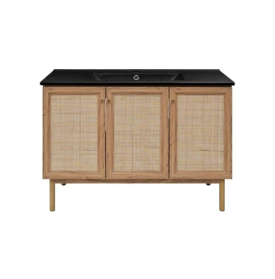 Swiss Madison Classe 48" Freestanding Bathroom Vanity in Golden Oak with Sink Top