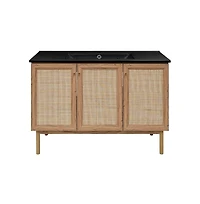 Swiss Madison Classe 48" Freestanding Bathroom Vanity in Golden Oak with Sink Top