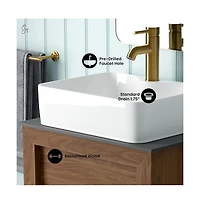 Swiss Madison24" Reclaimed Wood Vanity, Walnut, Slate Countertop and Single Hole Vessel Sink