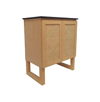 Swiss Madison Arles 30 in. Natural Oak Bathroom Vanity With Black, 3-Hole Ceramic Sink Top