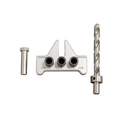 JessEm 08352 1/2" Precision Dowelling Jig Kit Professional Wood Joinery Tool for Cabinet and Furniture