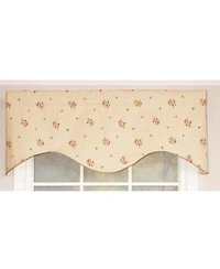 Rlf Home Hillside Corded Cornice 100% Cotton with Fully Lined 3" Rod Pocket Valnance for Windows 50" x 17" Natural