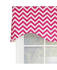 Rlf Home Zig Zag Cornice 100% Cotton with Fully Lined 3" Rod Pocket Valnance for Windows 50" x 17" Lipstick