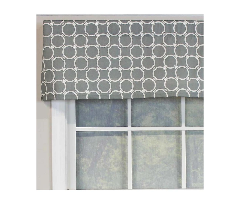 Rlf Home Ringlets Tailored 100% Cotton with Fully Lined 3" Rod Pocket Valnance for Windows 50" x 14" Gray