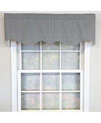Rlf Home 100% Cotton Gingham Regal With Poly/Cotton Ivory lining Rod Pocket Valance 50" x 16" Black