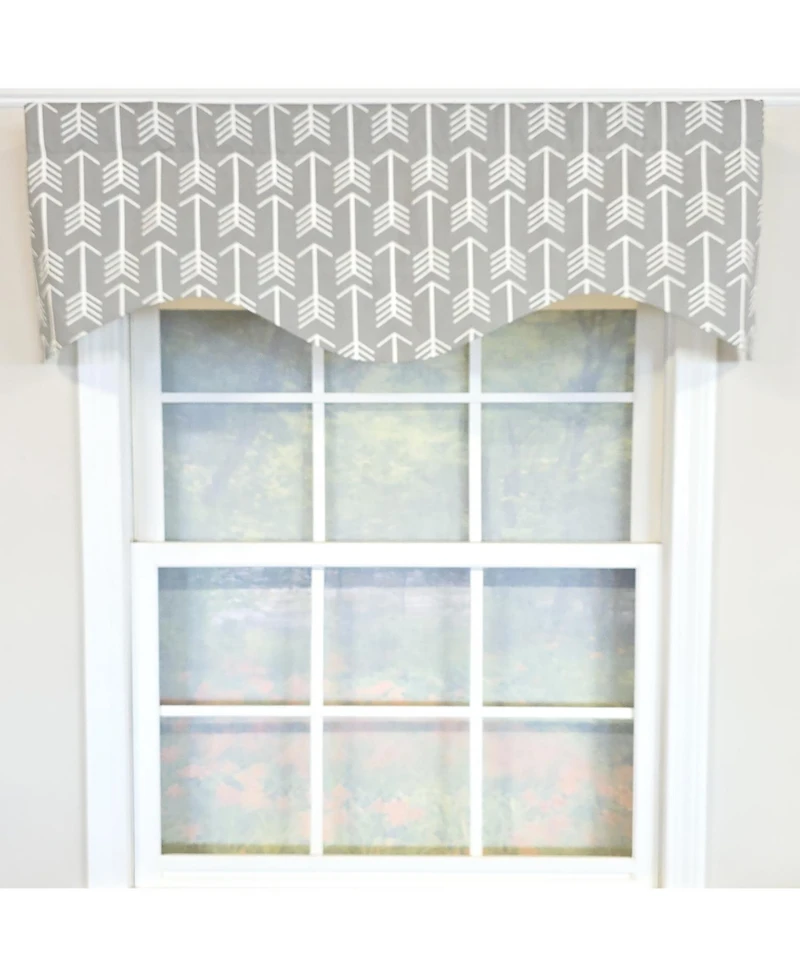 Rlf Home 100% Cotton Native Cornice With Poly/Cotton Ivory lining Rod Pocket Valance 50" x 17" Sil