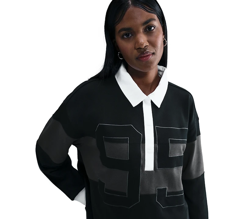 Nike Women's Sportswear Long-Sleeve Graphic Polo Top