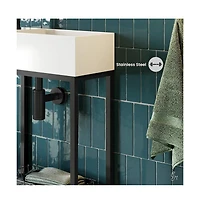 Swiss Madison Pierre 19.5 Single, Freestanding, Open Shelf, Matte Black Frame Bathroom Vanity