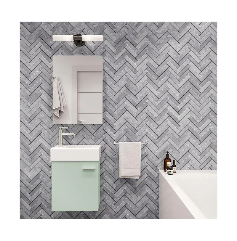 Swiss Madison Colmer 18" Wall-Mounted Bathroom Vanity in Mint