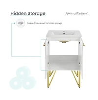 Swiss Madison Annecy 24" Freestanding Bathroom Vanity in Galaxy White with Sink Top