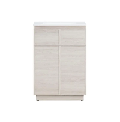 Swiss Madison St. Tropez 24" Freestanding Bathroom Vanity in White Oak with Sink Top