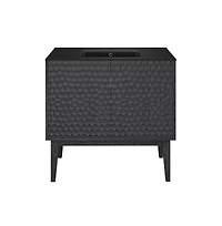 Swiss Madison 36" Freestanding Bathroom Vanity in Black Oak, Black 3-Hole Widespread Sink Top