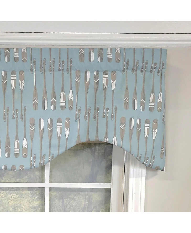Rlf Home Paddle Away Cornice 100% Cotton with Fully Lined 3" Rod Pocket Valnance for Windows 50" x 17" Spa