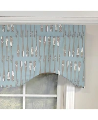 Rlf Home Paddle Away Cornice 100% Cotton with Fully Lined 3" Rod Pocket Valnance for Windows 50" x 17" Spa