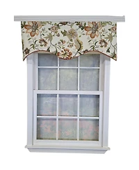 Rlf Home 100% Cotton Zanzibar Cornice With Poly/Cotton lining Rod Pocket Valance 50" x 17" Orange