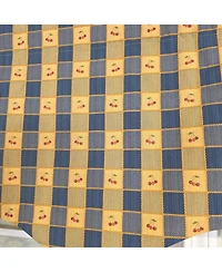 Rlf Home 100% Cotton Cherry Squares Regal With Poly/Cotton lining Rod Pocket Valance 50" x 15" Navy