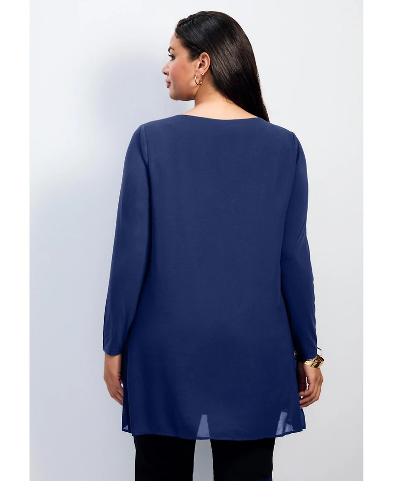 Avenue Women's Fantasia Overlay Chain Tunic