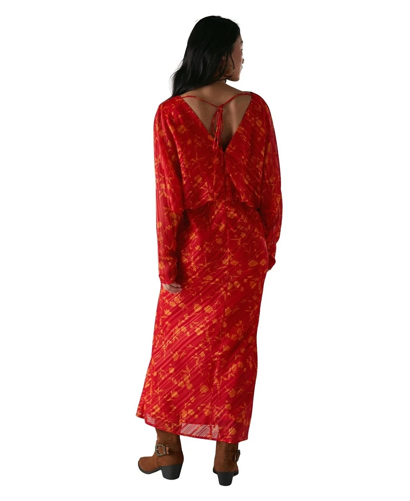 Warehouse Women's Shadow Stripe Neck Midi Dress