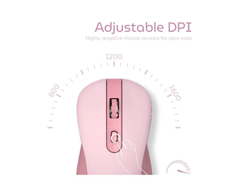 Women's Wireless Keyboard and Mouse Set - Office Typing Silent Design, Retro Cute Round Key Design, Battery Required, 2.4G Wireless Connection