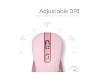 Women's Wireless Keyboard and Mouse Set - Office Typing Silent Design, Retro Cute Round Key Design, Battery Required, 2.4G Wireless Connection