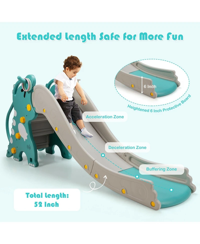 Mecale 4-in-1 Kids Climber Slide Play Set with Basketball Hoop