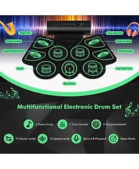 Mecale Electronic Drum Set with 2 Build-in Stereo Speakers for Kids
