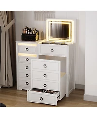 Vlsrka Vanity Makeup Desk with Mirror and Lights