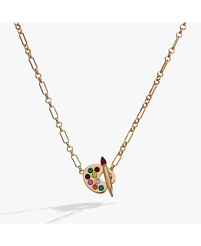 Artist Palette & Paint Brush Toggle Necklace